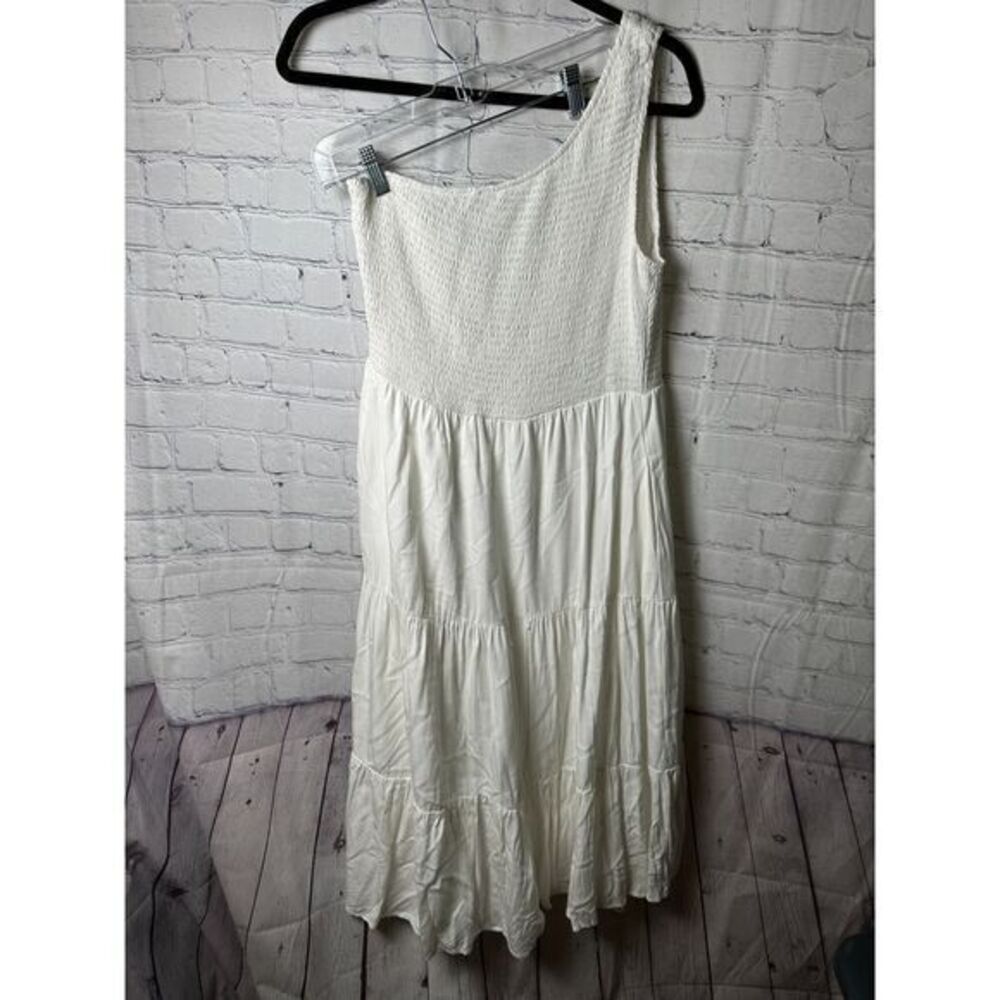 Logene Elegant White Textured Maxi Dress Sleeveless Summer Boho  XL NEVER WORN